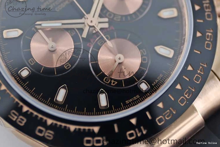 0117 Daytona 116515 RG TWF 1:1 Best Edition 904L Steel Black RG Dial on Oysterflex Strap A Popular 2415